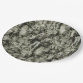 Abstraktes Mosaik in Grautönen Pappteller (Schrägansicht)