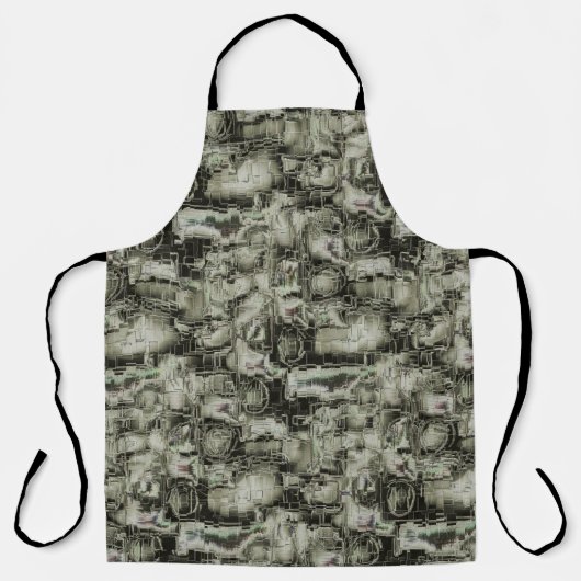 Abstraktes Mosaik in Grautönen Schürze (Vorderseite)