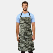 Abstraktes Mosaik in Grautönen Schürze (Getragen)