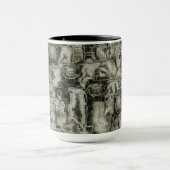 Abstraktes Mosaik in Grautönen Tasse (Zentrum)