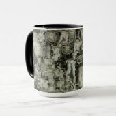 Abstraktes Mosaik in Grautönen Tasse (Vorderseite Links)