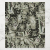 Abstraktes Mosaik in Grautönen Weinetikett (Einzelnes Label)