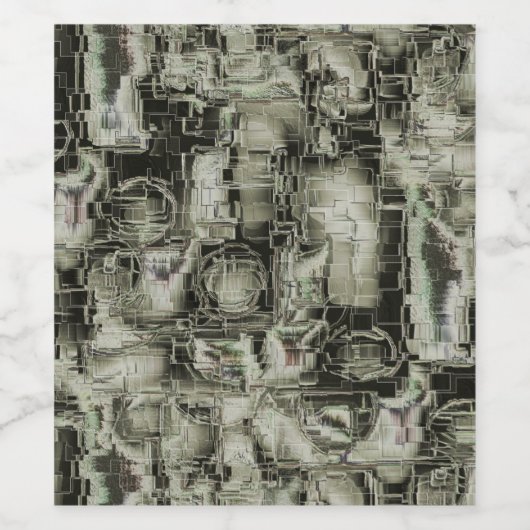 Abstraktes Mosaik in Grautönen Weinetikett (Einzelnes Label)