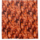 Abstraktes Mosaik in Korallentönen Duschvorhang (Vorderseite)