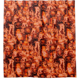 Abstraktes Mosaik in Korallentönen Duschvorhang