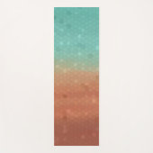 Abstraktes Mosaik in Meeresgrün und Orange Yogamatte (Vorderseite)