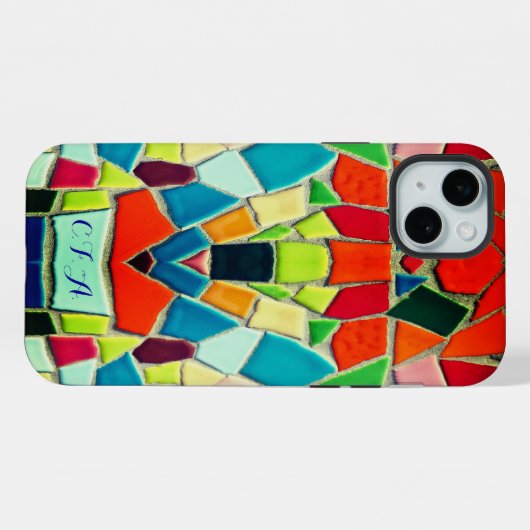 Abstraktes Mosaik iPhone Hülle (Rückseite (Horizontal))