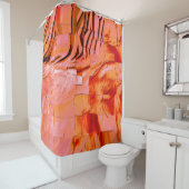 Abstraktes Mosaik, leicht geschnitzt und Perllachs Duschvorhang (Beispiel)