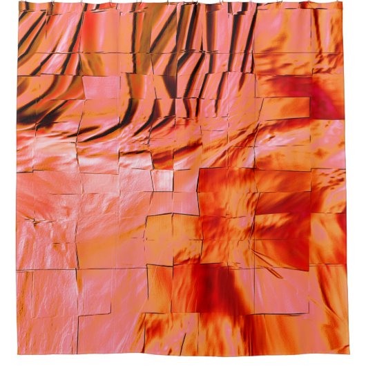 Abstraktes Mosaik, leicht geschnitzt und Perllachs Duschvorhang (Vorderseite)