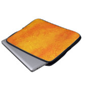 Abstraktes Mosaik Orange: helles Glanz Laptopschutzhülle (Vorne Knopf)