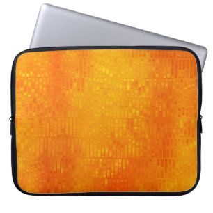 Abstraktes Mosaik Orange: helles Glanz Laptopschutzhülle