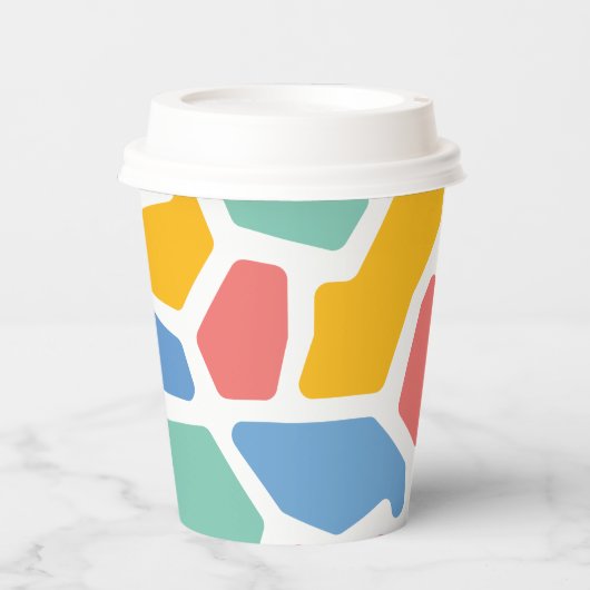 Abstraktes Mosaik Pappbecher (Vorderseite)