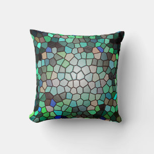 Abstraktes Mosaik Peacock Feather Cushion Kissen