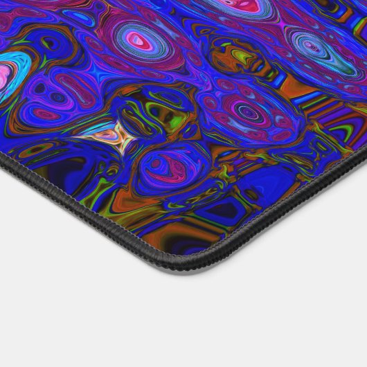 Abstraktes Mosaik-Rosa und blaues Wavy-Retro Schreibtischunterlage (Ecke)