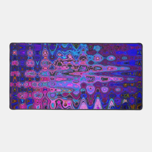 Abstraktes Mosaik-Rosa und blaues Wavy-Retro Schreibtischunterlage (Vorderseite)