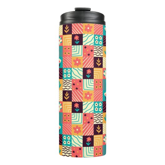 Abstraktes Mosaik Thermosbecher (Vorderseite)