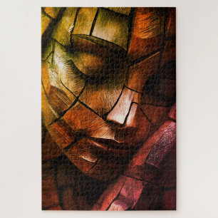 Abstraktes Mosaik Weibliches Gesicht Wandkunst – T Puzzle