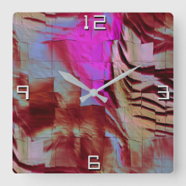 Abstraktes Mosaik zeichnend Felsrosa und rostig Quadratische Wanduhr