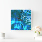 Abstraktes Mosaik zeichnend, Himmel mit leichtem S Quadratische Wanduhr (Zuhause)