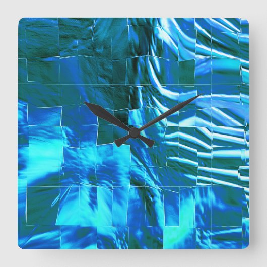 Abstraktes Mosaik zeichnend, Himmel mit leichtem S Quadratische Wanduhr (Vorderseite)