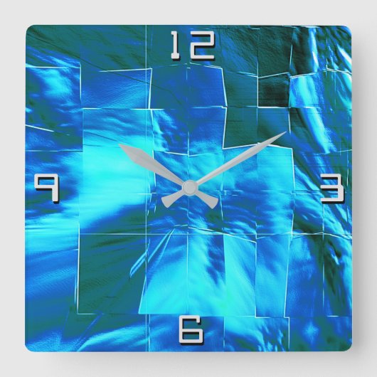 Abstraktes Mosaik zeichnend, Himmel oder leicht Al Quadratische Wanduhr (Vorderseite)