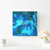 Abstraktes Mosaik zeichnend, Himmel oder leicht Al Quadratische Wanduhr (Zuhause)