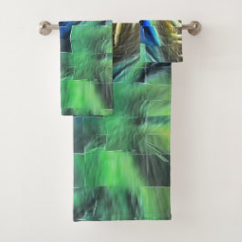 Abstraktes Mosaik zeichnend leicht geschnitzt und  Badhandtuch Set