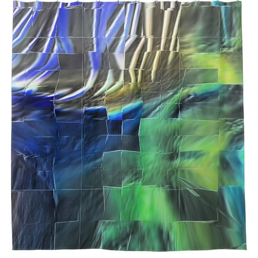 Abstraktes Mosaik zeichnend leicht geschnitzt und Duschvorhang (Vorderseite)