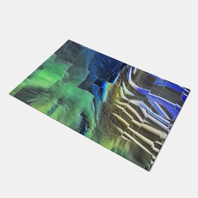 Abstraktes Mosaik zeichnend leicht geschnitzt und  Fußmatte (Schrägansicht)