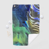 Abstraktes Mosaik zeichnend leicht geschnitzt und Golfhandtuch (Insitu)