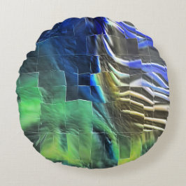 Abstraktes Mosaik zeichnend leicht geschnitzt und  Rundes Kissen