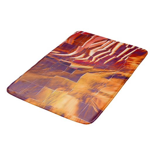Abstraktes Mosaik zeichnend Rotgold Badematte (Schrägansicht)