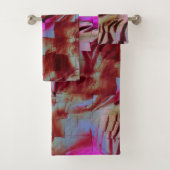 Abstraktes Mosaik zeichnend rustikal rosa und rost Badhandtuch Set (Insitu)