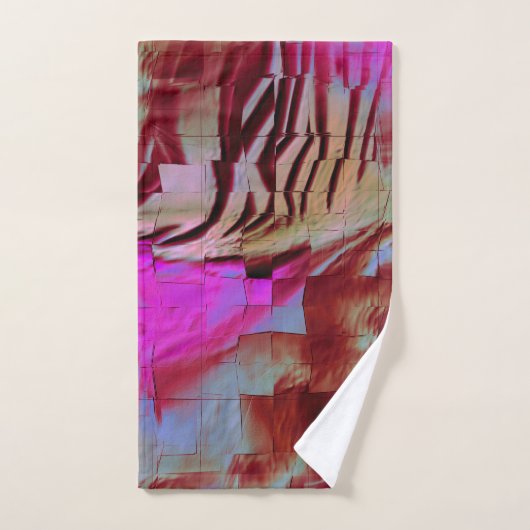 Abstraktes Mosaik zeichnend rustikal rosa und rost Badhandtuch Set (Handtuch)