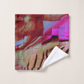 Abstraktes Mosaik zeichnend rustikal rosa und rost Badhandtuch Set (Waschlappen)