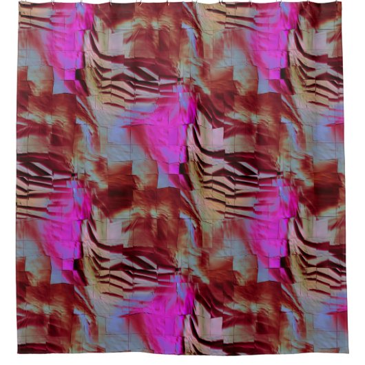 Abstraktes Mosaik zeichnend rustikal rosa und rost Duschvorhang (Vorderseite)