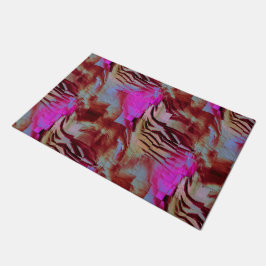 Abstraktes Mosaik zeichnend rustikal rosa und rost Fußmatte