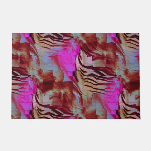 Abstraktes Mosaik zeichnend rustikal rosa und rost Fußmatte (Vorderseite)