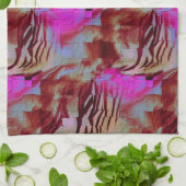 Abstraktes Mosaik zeichnend rustikal rosa und rost Geschirrtuch (Gefaltet)