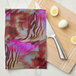 Abstraktes Mosaik zeichnend rustikal rosa und rost Geschirrtuch