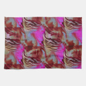 Abstraktes Mosaik zeichnend rustikal rosa und rost Geschirrtuch (Horizontal)