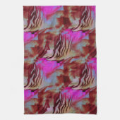 Abstraktes Mosaik zeichnend rustikal rosa und rost Geschirrtuch (Vertikal)