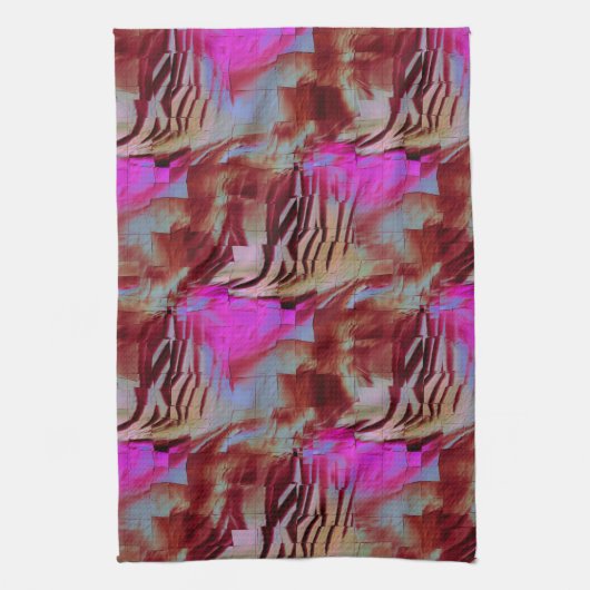 Abstraktes Mosaik zeichnend rustikal rosa und rost Geschirrtuch (Vertikal)