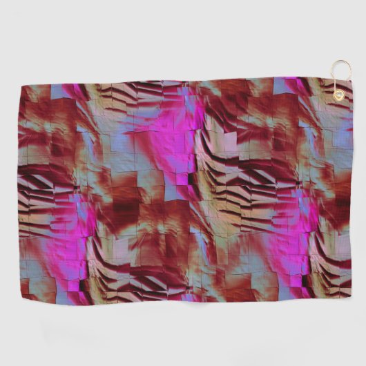 Abstraktes Mosaik zeichnend rustikal rosa und rost Golfhandtuch (Horizontal)