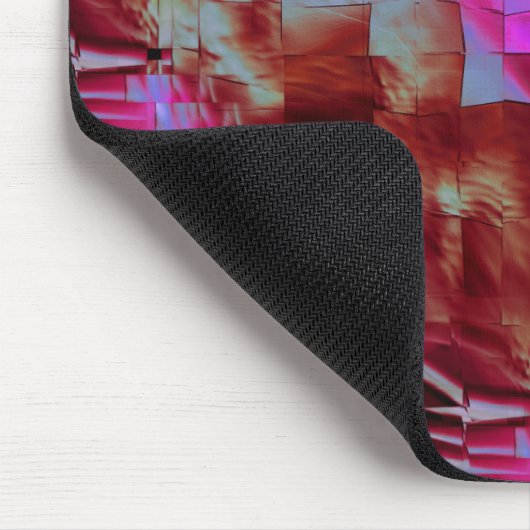 Abstraktes Mosaik zeichnend rustikal rosa und rost Mousepad (Ecke)