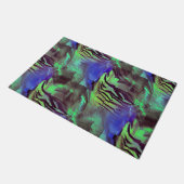 Abstraktes Mosaik zeichnend rustikales Grün und Bl Fußmatte (Schrägansicht)