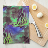 Abstraktes Mosaik zeichnend rustikales Grün und Bl Geschirrtuch (Viertel Falte)