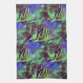Abstraktes Mosaik zeichnend rustikales Grün und Bl Geschirrtuch (Vertikal)