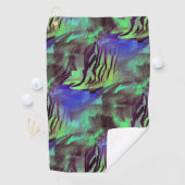 Abstraktes Mosaik zeichnend rustikales Grün und Bl Golfhandtuch (Insitu)