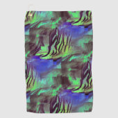 Abstraktes Mosaik zeichnend rustikales Grün und Bl Golfhandtuch (Vorderseite)